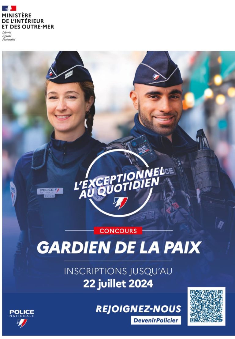 Concours Gardien de la Paix 2024. Mairie de Montcenis